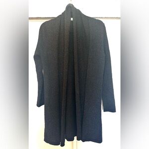 ZARA KNIT Cardigan Sweater Women's Black Open Front - Size L